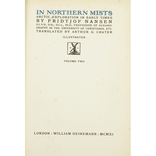 1473 - In Northern Mists, two hardback books by Fridtjof Nansen volumes 1 and 2, volume 1 published London ... 