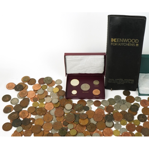 1437 - Antique and later British and world coinage including two Coins of Ireland year sets and pennies