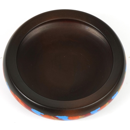 1292 - Bitossi, mid century style Italian centre bowl having a brown glaze, 32cm in diameter