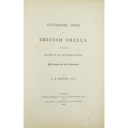 1506 - Selby's Illustrated Index of British Shells, hardback book with coloured plates by G B Selby London,... 