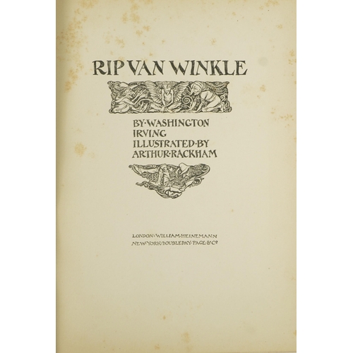 1470 - Rip Van Winkle, hardback book by Washington Irvine illustrated by Arthur Rackham, London William Hei... 