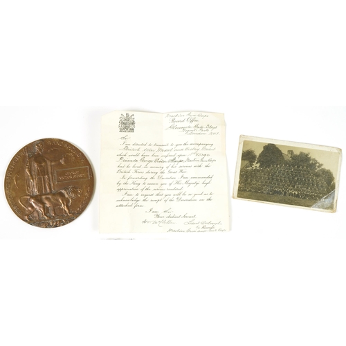 411 - British military World War I medal group relating to George Victor Sharpe including World War I pair... 