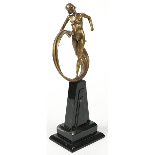 391 - Coalport Art Deco Riding of Hope figurine designed and modelled by Carl Payne Sculptures, 35cm high