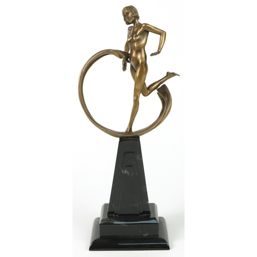 391 - Coalport Art Deco Riding of Hope figurine designed and modelled by Carl Payne Sculptures, 35cm high