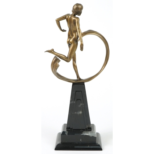 391 - Coalport Art Deco Riding of Hope figurine designed and modelled by Carl Payne Sculptures, 35cm high