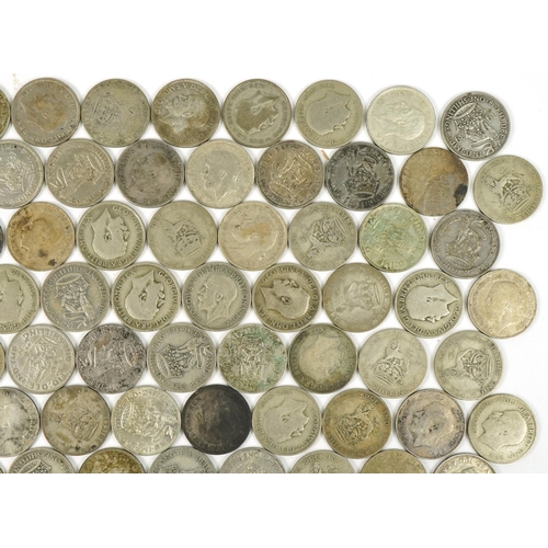 1418 - Collection of British pre decimal, pre 1947 shillings, 580g