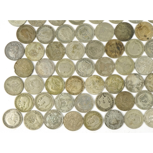 1418 - Collection of British pre decimal, pre 1947 shillings, 580g