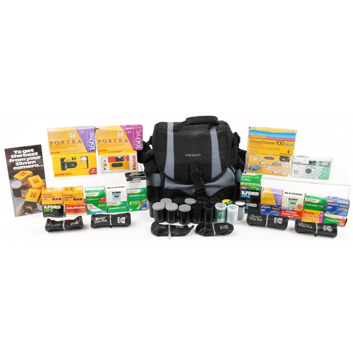 1330 - Collection of expired professional 35mm and 120 film and disposable cameras including Portra, Ektach... 