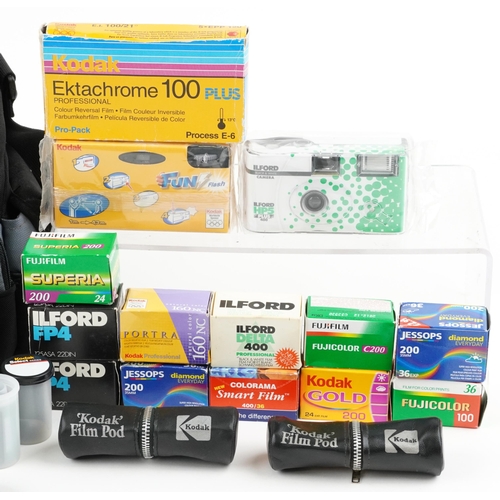 1330 - Collection of expired professional 35mm and 120 film and disposable cameras including Portra, Ektach... 