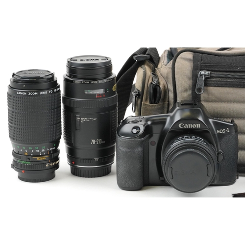 1328 - Canon EOS1 camera with EF720-210 and FD 75-200 lenses