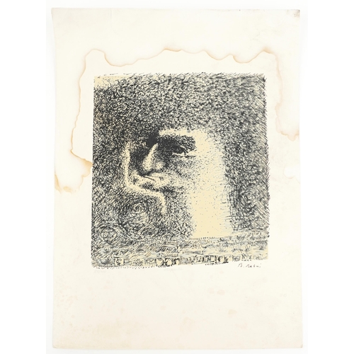 1276 - Bedri Rahmi  - Abstract composition, screen print on card inscribed in pencil, limited edition 58/10... 