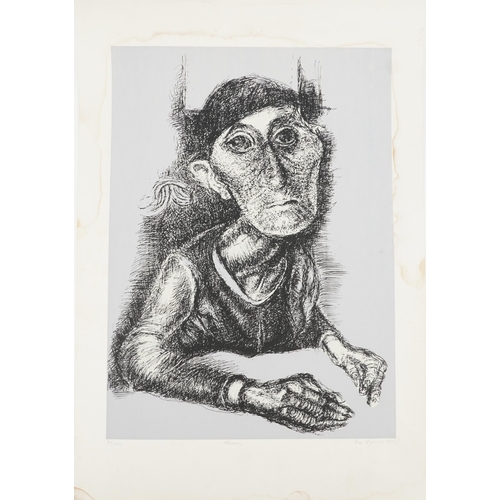 1278 - Eren Eyuboglu - Portrait of a devil, continental pencil signed screen print, limited edition 51/100,... 