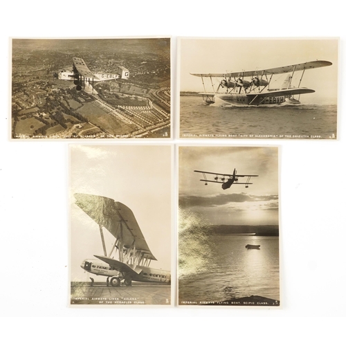 1446 - Four aviation interest Imperial Airways postcards including City of Glasgow and flying boat