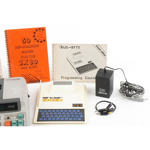 1364 - Vintage Sinclair ZX 80 computer and a Citizen 107DP printing calculator