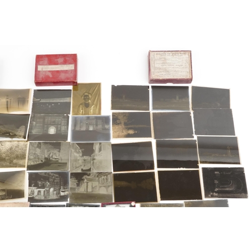 1500 - Collection of glass slides, some Magic Lantern, including cathedrals