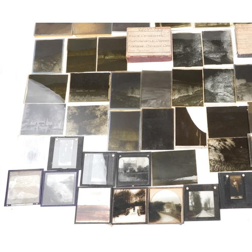 1500 - Collection of glass slides, some Magic Lantern, including cathedrals