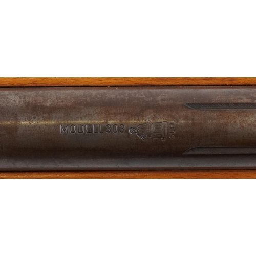 486 - Vintage Haenel model 303 snap barrel air rifle, 112cm in length