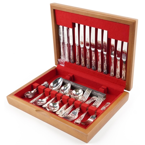 1205 - Six place canteen of silver plated cutlery, the canteen 41cm wide