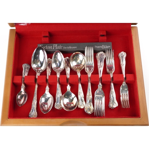 1205 - Six place canteen of silver plated cutlery, the canteen 41cm wide