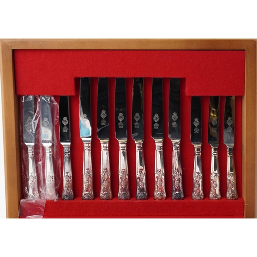 1205 - Six place canteen of silver plated cutlery, the canteen 41cm wide