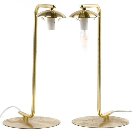 1320 - Pair of contemporary gilt brass table lamps, 42cm high