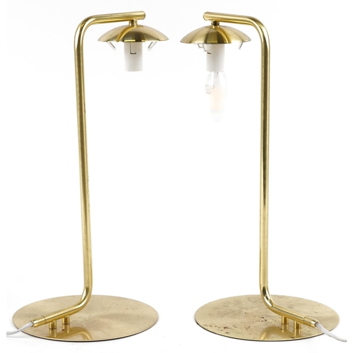 1320 - Pair of contemporary gilt brass table lamps, 42cm high