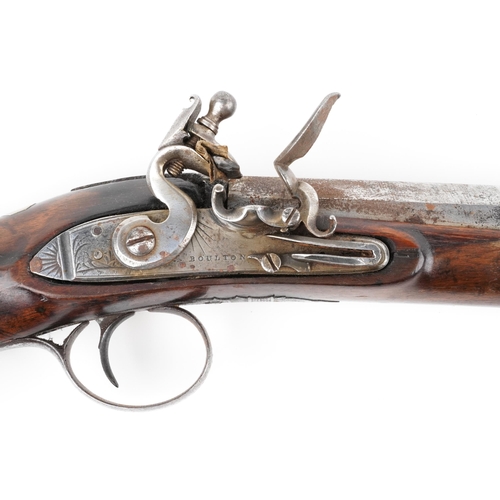 484 - 19th century flintlock rifle impressed Boulton to the lock plate, 119cm in length