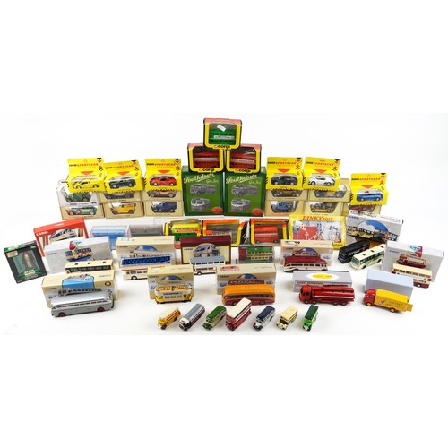 1377 - Large collection of diecast vehicles including Corgi buses, Matchbox and Atlas Dinky Toys