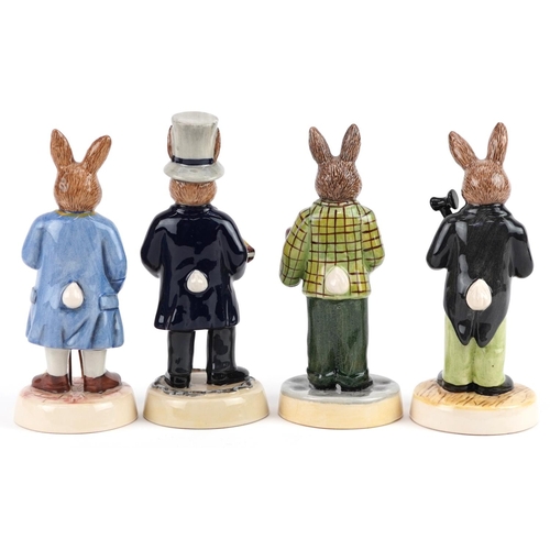 377 - Four Royal Doulton Bunnykins figures from the Inventor's Collection with certificates comprising Ale... 