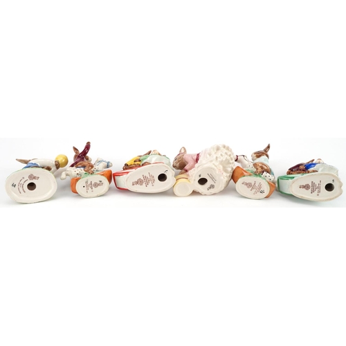 364 - Twelve Royal Doulton Bunnykins figures comprising two Billy & Bunty Bunnykins, two Tally Ho Bunnykin... 