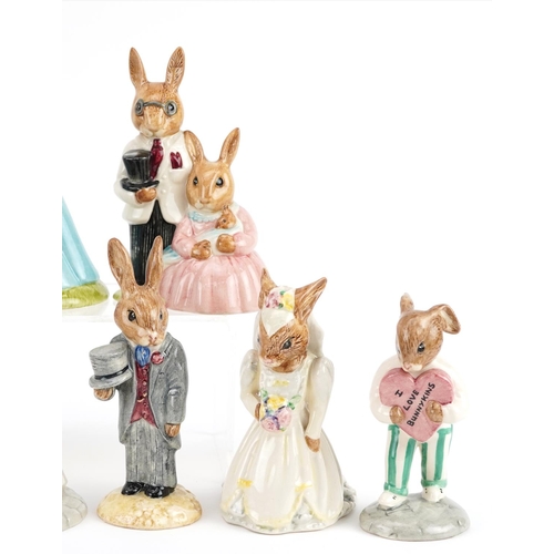 361 - Nine Royal Doulton Bunnykins figures, two with certificates, comprising two Family Photograph Bunnyk... 