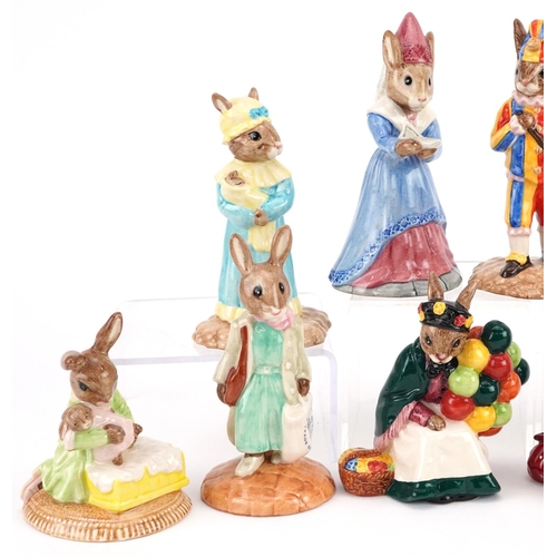 356 - Eleven Royal Doulton Bunnykins figures, six with certificates, comprising Sundial Bunnykins, Sweet D... 