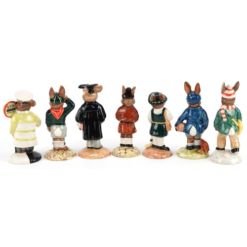 352 - Seven Royal Doulton Bunnykins figures comprising Be Prepared Bunnykins, School Day Bunnykins, School... 