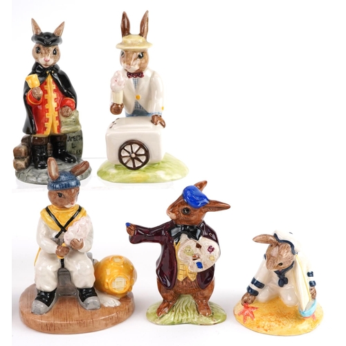 351 - Eight Royal Doulton Bunnykins figures, four with certificates, comprising Artist Bunnykins, Ice Crea... 