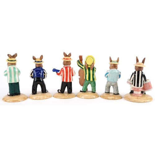 341 - Six Royal Doulton Bunnykins jazz band figures with certificates comprising Saxophone Player Bunnykin... 