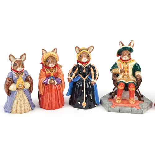 379 - Seven Royal Doulton Bunnykins figures from The Tudor Collection with certificates comprising Henry V... 