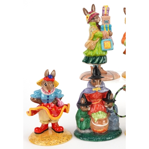 376 - Eight Royal Doulton Bunnykins figures, six with certificates, comprising Wizard Bunnykins, Mystic Bu... 