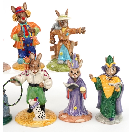 376 - Eight Royal Doulton Bunnykins figures, six with certificates, comprising Wizard Bunnykins, Mystic Bu... 