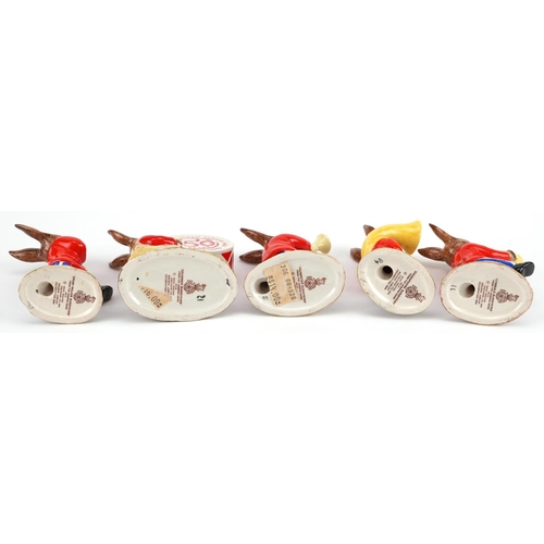 344 - Five Royal Doulton Bunnykins Oompah band figures comprising Drummer Bunnykins, Drum-Major Bunnykins,... 