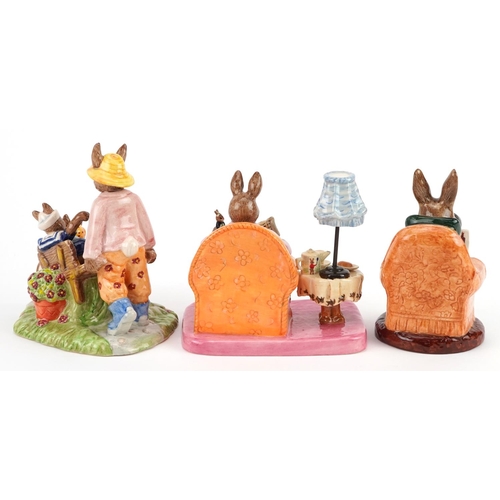 348 - Three Royal Doulton Bunnykins figures, two with certificates, comprising Collector Bunnykins, Home G... 