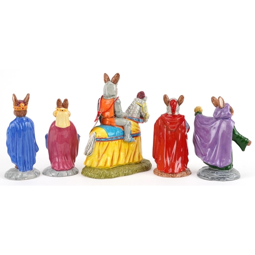 358 - Five Royal Doulton Bunnykins figures from the Arthurian Legends Collections with certificates compri... 