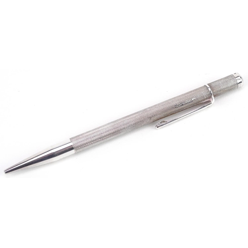 182 - Silver engine turned propelling pencil with case