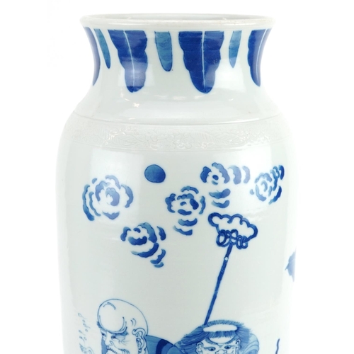 157 - Large Chinese porcelain vase hand painted with immortals in a landscape, 47cm high