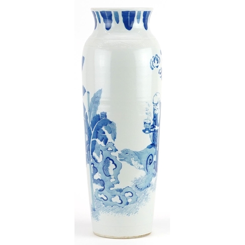 157 - Large Chinese porcelain vase hand painted with immortals in a landscape, 47cm high