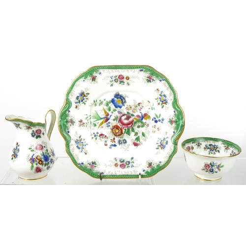 1279 - Hammersley & Co floral six place tea service retailed by T Goode & Co, the largest 25cm wide