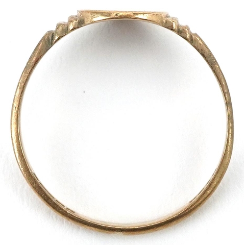 2653 - 9ct gold signet ring, size M, 1.4g