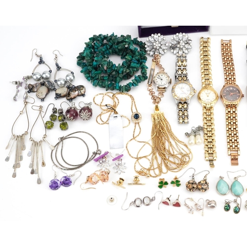 2773 - Vintage and later costume jewellery and wristwatches including Shrieking Violet necklace and earring... 