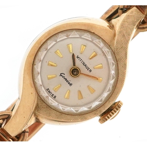 2118 - Whittnauer, ladies gold plated manual wristwatch, 14mm wide