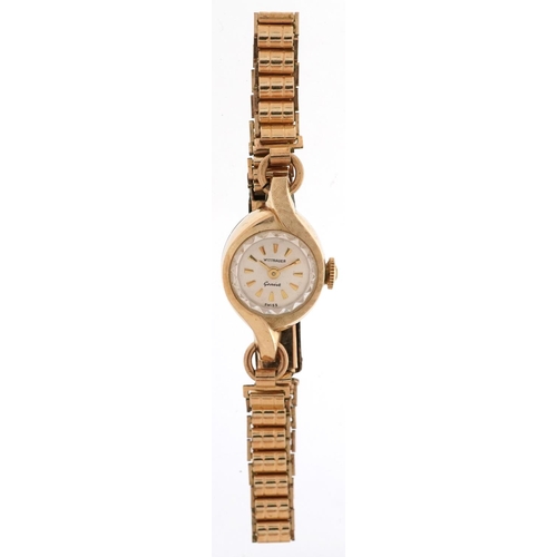 2118 - Whittnauer, ladies gold plated manual wristwatch, 14mm wide