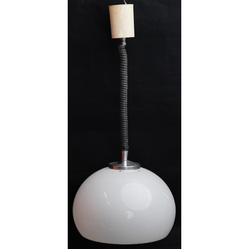 1043A - Mid century Guzzini style hanging light pendant with shade, 32cm in diameter